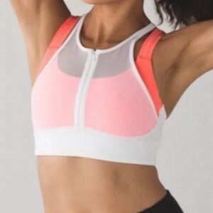 Lululemon mesh zipper front racerback sports bra